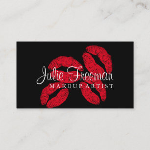 Make-up Artiest Salonkaart methete rode lippen kus Visitekaartje