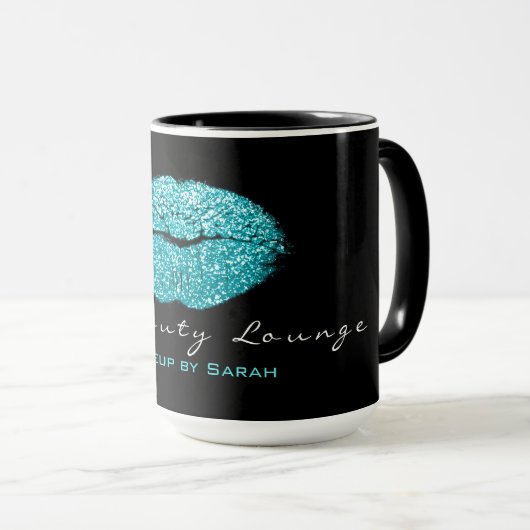 Make-up artiest schoonheid kus lippen tiffany zwar mok (Voorkant rechts)