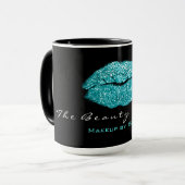 Make-up artiest schoonheid kus lippen tiffany zwar mok (Voorkant links)