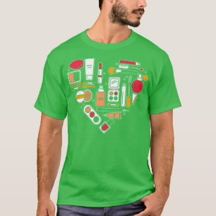 Make-up artiest schoonheidsspecialiste liefde hart t-shirt