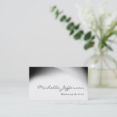 Make-up Artiest Script Grijs Patroon Visitekaartje (Staand voorkant)