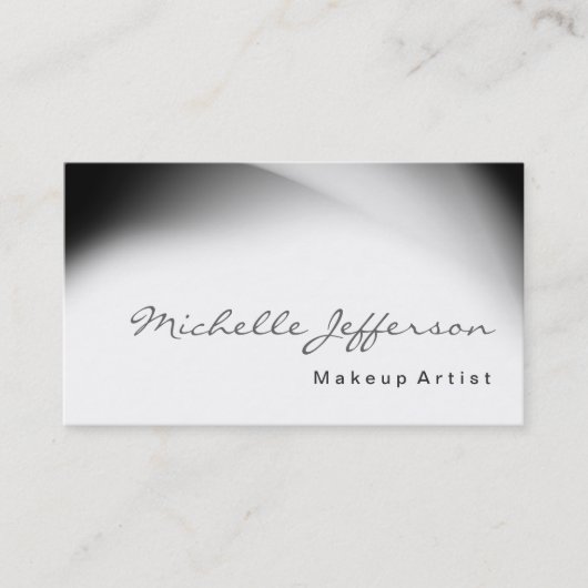 Make-up Artiest Script Grijs Patroon Visitekaartje (Voorkant)
