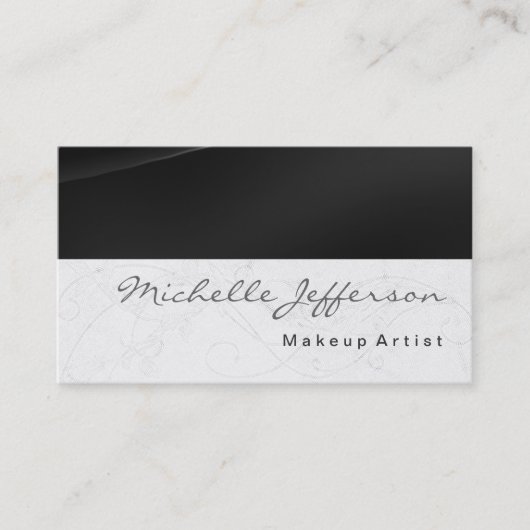 Make-up Artiest Script Grijs Patroon Visitekaartje (Voorkant)