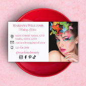 Make-up artiest sociale media foto minimaal roze visitekaartje