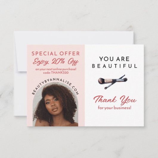 Make Up Artiest Speciale Aanbieding Zakelijke Waar Bedankkaart (Voorkant)