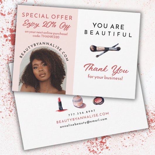 Make Up Artiest Speciale Aanbieding Zakelijke Waar Bedankkaart
