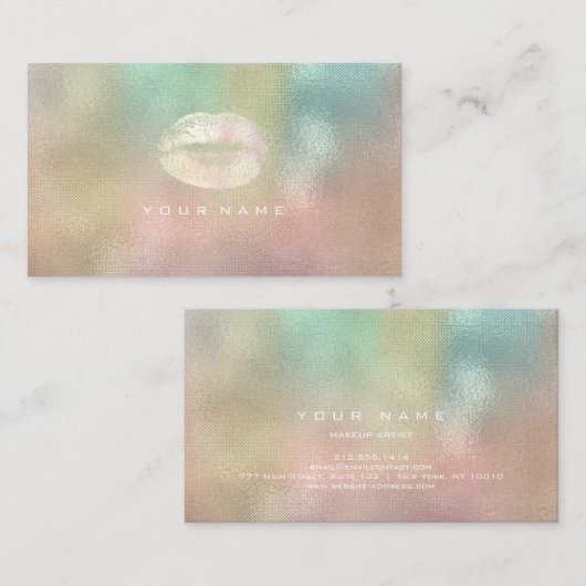 Make-up artiest stylist lippen pastel roze ombre m visitekaartje (Voorkant / Achterkant)
