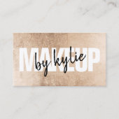 Make-up artiest vet handtekening script roos goude visitekaartje (Voorkant)