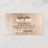 Make-up artiest vet handtekening script roos goude visitekaartje (Achterkant)