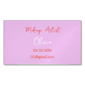 MAKE-UP ARTIEST VISITEKAARTJE ROZE EN ROOD MAGNETISCH VISITEKAARTJE (Voorkant)