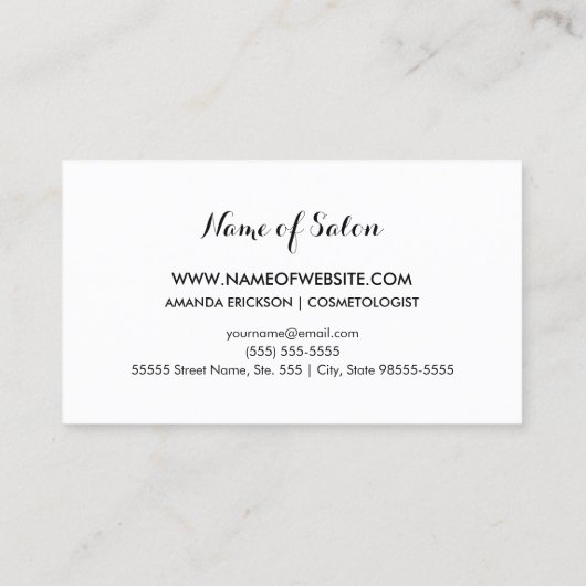 Make-up artiest vrouw met wimpers en roze boog visitekaartje (Achterkant)