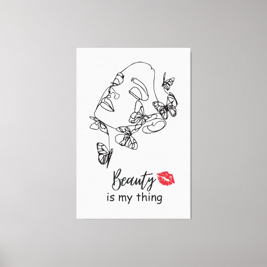 Make-up Artiest Wall Art Gift voor haar make-up li Canvas Afdruk (Voorkant)