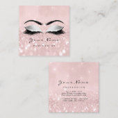 Make-up Artiest Wenkbrauw Eye Lash Glitter Roze Gr Vierkante Visitekaartje (Voorkant / Achterkant)