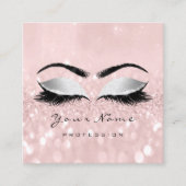 Make-up Artiest Wenkbrauw Eye Lash Glitter Roze Gr Vierkante Visitekaartje (Voorkant)