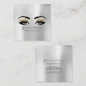 Make-up Artiest Wenkbrauw Eye Lash Grijs Goud Vier Vierkante Visitekaartje (Voorkant / Achterkant)