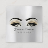 Make-up Artiest Wenkbrauw Eye Lash Grijs Goud Vier Vierkante Visitekaartje (Voorkant)