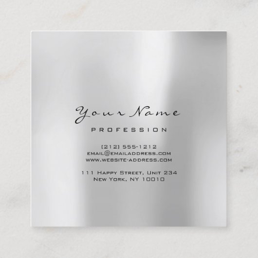 Make-up Artiest Wenkbrauw Eye Lash Grijs Goud Vier Vierkante Visitekaartje (Achterkant)