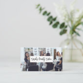 Make-up artiest werkt in een studio visitekaartje (Staand voorkant)