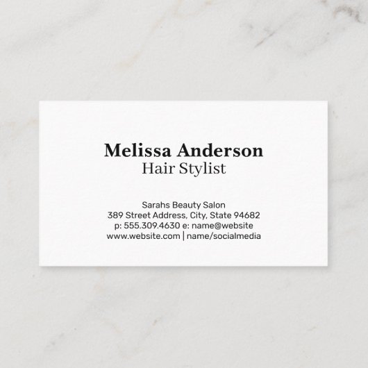 Make-up artiest werkt in een studio visitekaartje (Achterkant)