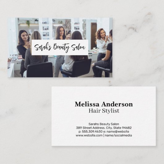 Make-up artiest werkt in een studio visitekaartje (Voorkant / Achterkant)