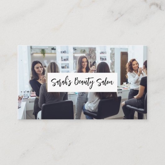 Make-up artiest werkt in een studio visitekaartje (Voorkant)