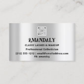 Make-up artiest wimper extensies QR LOGO Silver Visitekaartje (Achterkant)