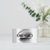 Make-up artiest wimper extensies QR LOGO Silver Visitekaartje (Staand voorkant)