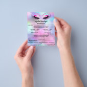 Make-up Artiest Wimper Glitter Prijslijst Blauw Ro Flyer (Hand)