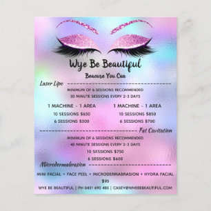 Make-up Artiest Wimper Glitter Prijslijst Blauw Ro Flyer