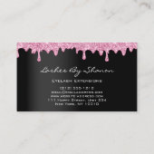 Make-up artiest wimper zwart druppels roze visitekaartje (Achterkant)