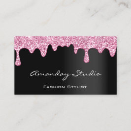Make-up artiest wimper zwart druppels roze visitekaartje