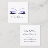 Make-up artiest wimpers extensie Blush Indygo blau Vierkante Visitekaartje (Voorkant / Achterkant)