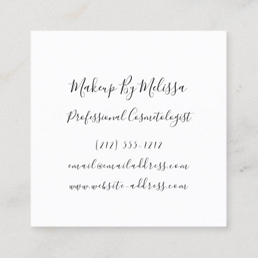 Make-up artiest wimpers extensie Blush Indygo blau Vierkante Visitekaartje (Achterkant)