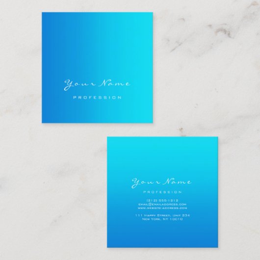 Make-up Artiest Wimpers Glitter Blauwe Oceaan Vierkante Visitekaartje (Voorkant / Achterkant)