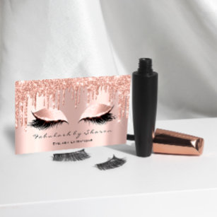 Make-up artiest wimpers glitter drips rose
 visitekaartje