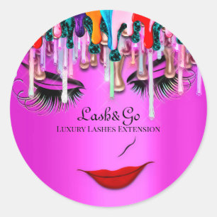 Make-up artiest wimpers Product druppels holograaf Ronde Sticker