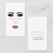 Make-up artiest wimpers rokerig blauw Roos lippen Visitekaartje (Voorkant / Achterkant)