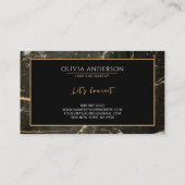 Make-up Artiest Zwart Goud Glitter Marmer Agaat Visitekaartje (Achterkant)