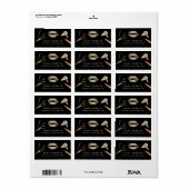 Make-up Artiest Zwart & Goud Schoonheid Salon Etiket (Full Sheet)