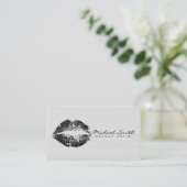 Make-up artiest zwarte lippen modern hout #3 visitekaartje (Staand voorkant)