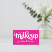 Make-up Artiestenstudio Heet Roze Professioneel Ch Visitekaartje (Staand voorkant)