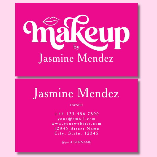Make-up Artiestenstudio Heet Roze Professioneel Ch Visitekaartje