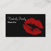 Make-up Artist Afspraakkaarten Rode Lippen Visitekaartje (Voorkant)