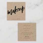 Make-up artist beauty kraft minimalistische typogr vierkante visitekaartje (Voorkant / Achterkant)