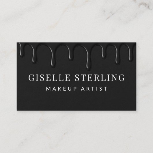 Make-up Artist Black Dripping Luxe Visitekaartje (Voorkant)