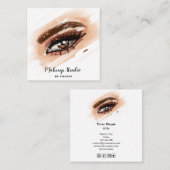 Make-up artist Brown Eyes Lange wimpers Vierkante Visitekaartje (Voorkant / Achterkant)
