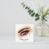 Make-up artist Brown Eyes Lange wimpers Vierkante Visitekaartje (Staand voorkant)