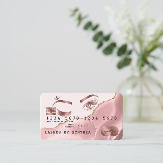 Make-up artist Credit Kaart Styled wimpers knipoog Visitekaartje (Staand voorkant)