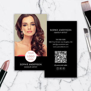 Make-up Artist Custom Logo Foto Zwart Visitekaartje