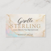 Make-up Artist Elegant Pearl Opal Gold Script Visitekaartje (Voorkant)